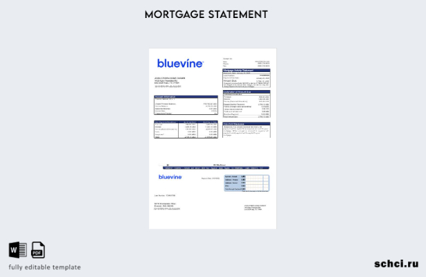 скачать цифровую выписку по ипотеке банка USA Bluevine в формате Word и PDF шабл